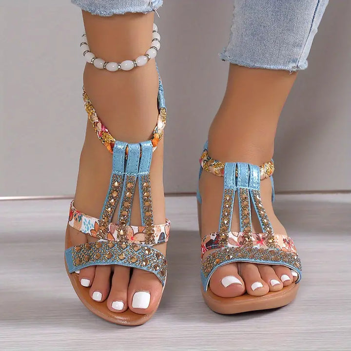 Sandales Wedge Tressées au Style Boho Chic